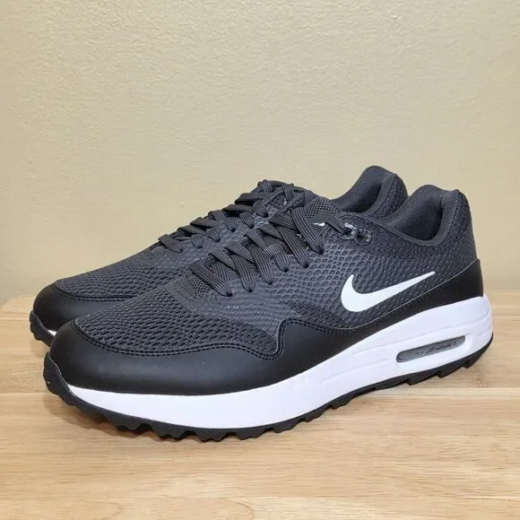 Nike Air Max 1 G Golf Spikeless Golf Shoes Black White CI7576-001 Men's Size 8.5